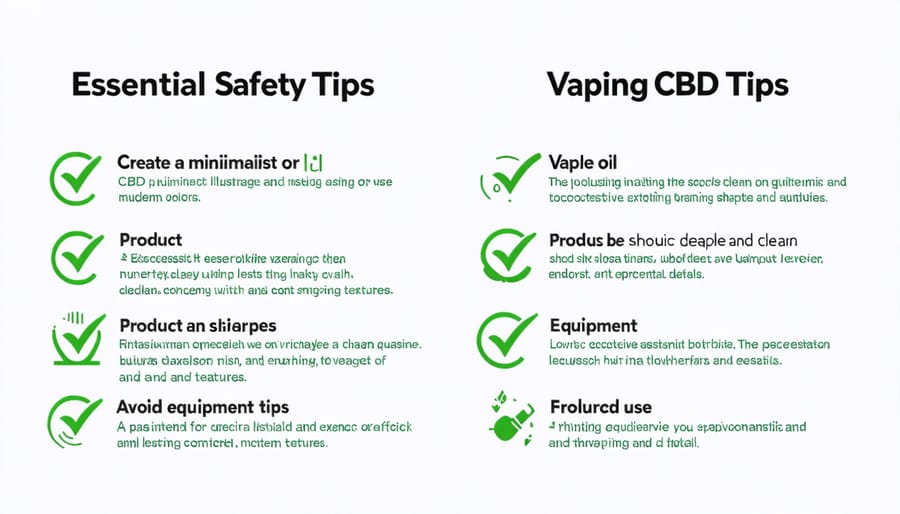 Illustrated checklist of safety tips for vaping CBD oil